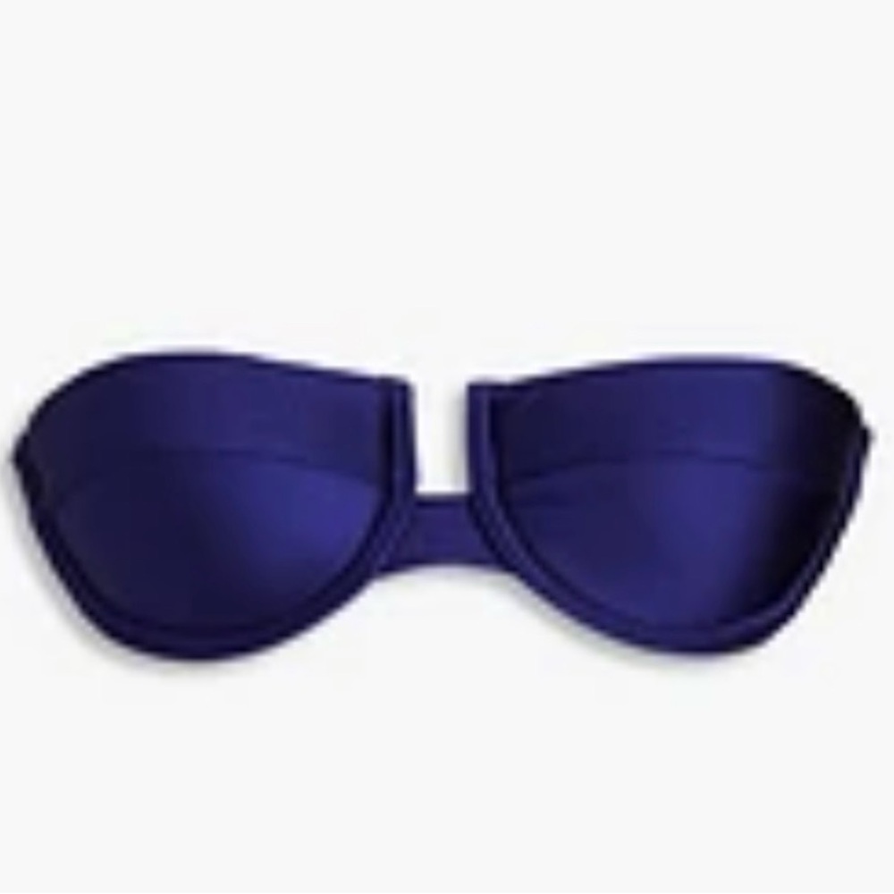 Zimmermann Navy Blue / Deep Purple Strapless Bikini Top
